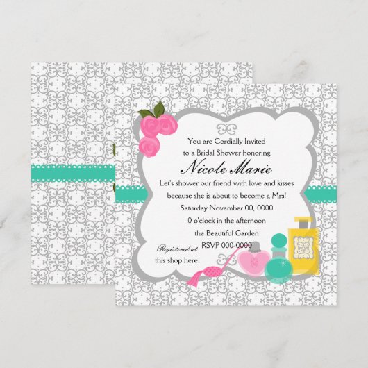 Hübsches Parfüm Einladung (Vorne/Hinten)