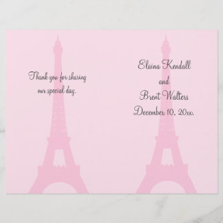 Hübsches Pariser Hochzeitsprogramm