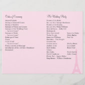 Hübsches Pariser Hochzeitsprogramm (Rückseite)