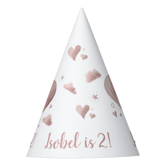 Hübsches Party für Wasserfarbe Hot-Air-Ballon Partyhütchen (Vorderseite)