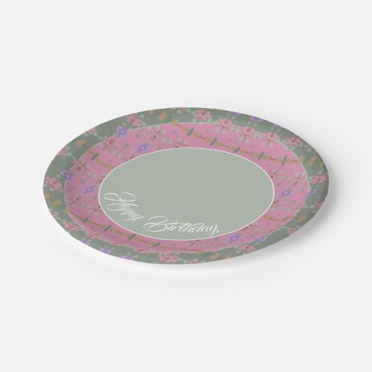 Hübsches Party Pappteller (Schrägansicht)