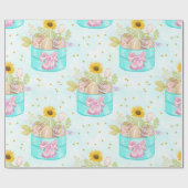 HÜBSCHES PASTEL FARBBIG EASTER BASKETS GESCHENKPAPIER (Flach)