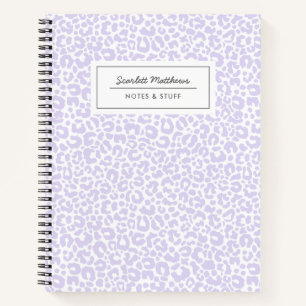 Hübsches Pastel Leopard Druckmuster Lila Notizblock