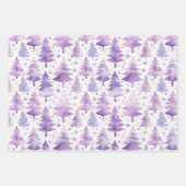 Hübsches Pastel Lila Wasserfarben Baummuster Geschenkpapier Set (Vorderseite 3)
