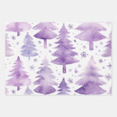 Hübsches Pastel Lila Wasserfarben Baummuster Geschenkpapier Set (Vorderseite 2)