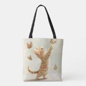 HÜBSCHES PASTEL ORANGE TABBY KÜCHE MIT SCHALTFLÄCH TASCHE (Rückseite)