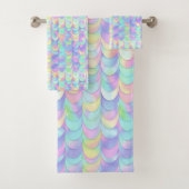 Hübsches Pastel Rainbow Scale BADEZIMMER TOWEL SET (Insitu)
