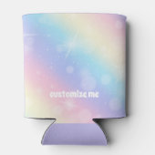 Hübsches Pastel Rainbow Sparkle Girly Custom Party Dosenkühler (Rückseite)
