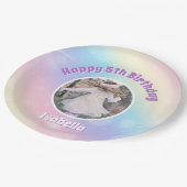 Hübsches Pastel Rainbow Sparkle Kindergeburtstag P Pappteller (Schrägansicht)