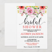 Hübsches Pastell Floral Brautparty Einladung (Vorne/Hinten)