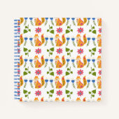 Hübsches Pastell Foxy-Blumenmuster Notizblock (Vorderseite)