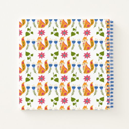 Hübsches Pastell Foxy-Blumenmuster Notizblock (Rückseite)