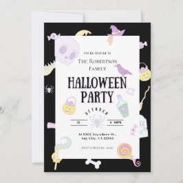 Hübsches Pastell-Halloween-Party Einladung
