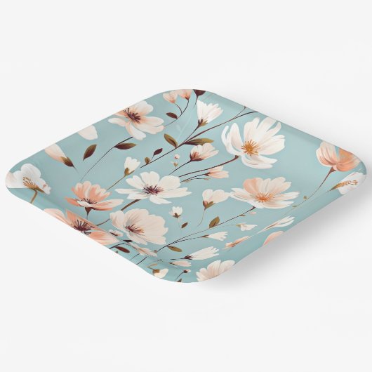 Hübsches Pastell-Muster Pappteller (Gewinkelt)