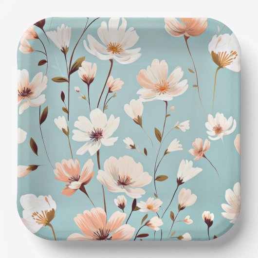 Hübsches Pastell-Muster Pappteller (Vorderseite)