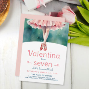 Hübsches Pastell-Tutu-Ballerina-Tanz-Mädchen-Gebur Einladung