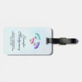 Hübsches Pastell-Watercolor-Schmetterlingsmuster Gepäckanhänger (Rückseite horizontal)