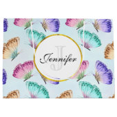 Hübsches Pastell-Watercolor-Schmetterlingsmuster Große Geschenktüte (Rückseite)