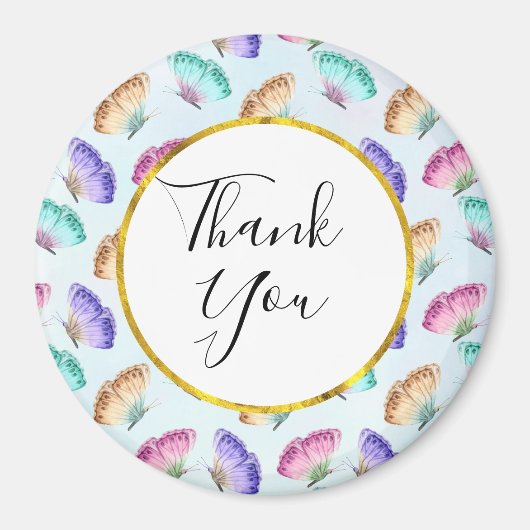 Hübsches Pastell-Watercolor-Schmetterlingsmuster Magnet (Vorne)