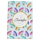 Hübsches Pastell-Watercolor-Schmetterlingsmuster Mittlere Geschenktüte (Rückseite)