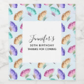 Hübsches Pastell-Watercolor-Schmetterlingsmuster Weinetikett (Einzelnes Label)