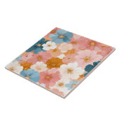 Hübsches pastellfarbenes Blumenmuster Fliese (Seite)