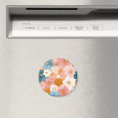 Hübsches pastellfarbenes Blumenmuster Magnet (In Situ (Geschirrspüler))