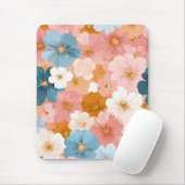 Hübsches pastellfarbenes Blumenmuster Mousepad (Mit Mouse)