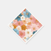 Hübsches pastellfarbenes Blumenmuster Serviette (Ecke)