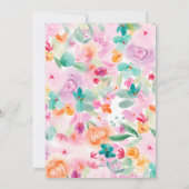 Hübsches pastellfarbenes Brautparty Einladung (Rückseite)