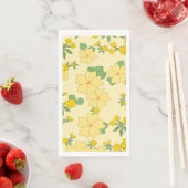 Hübsches pastellgelbes Blumenmuster, Serviette (Beispiel)