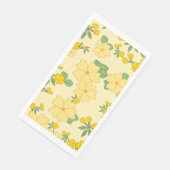 Hübsches pastellgelbes Blumenmuster, Serviette (Ecke)