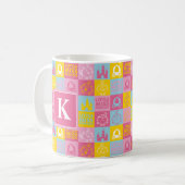 Hübsches Pastellmonogramm des muster-| Kaffeetasse (Vorderseite Links)