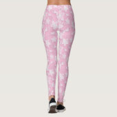 Hübsches Pastellrosa-Blumen-Muster Leggings (Rückseite)