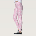 Hübsches Pastellrosa-Blumen-Muster Leggings<br><div class="desc">Hübscher Blumendruck im Pastellrosa.</div>