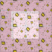 Hübsches Pastellrosa Kronenmuster Stoff (Kachel)