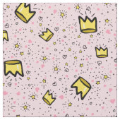 Hübsches Pastellrosa Kronenmuster Stoff (Nahaufnahme)