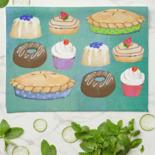 Hübsches Pastry-, Pie- und Leckereien-Küchenhandtu Geschirrtuch