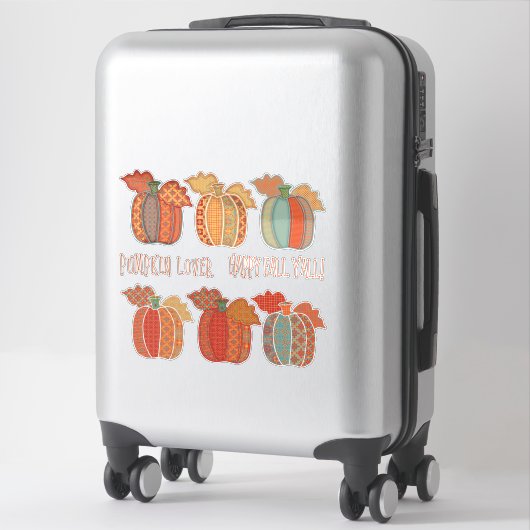 Hübsches Patchwork Pumpkins Happy Fall Y'all Aufkleber (Koffer)