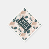 Hübsches Peach Green Boho Botanisches Ostereier Serviette (Ecke)