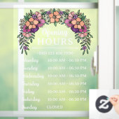 Hübsches Peach & Lila Blumengeschäfte Fensteraufkleber (Zuhause)