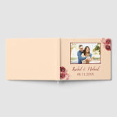 Hübsches Peach und Burgund Beauty Wedding Foto Gästebuch (Voll)