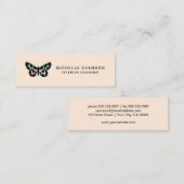 Hübsches Peach Wassercolor Butterfly Logo Creative Mini Visitenkarte (Vorne/Hinten)