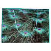 Hübsches Peacock Feathers Foto Große Geschenktüte (Rückseite)