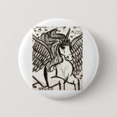 Hübsches Pegacorn im Flug Button (Vorderseite)