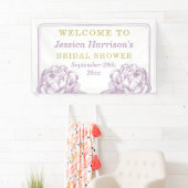 Hübsches Peony-Brautparty aus lila Gold Banner (Insitu)