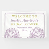 Hübsches Peony-Brautparty aus lila Gold Banner (Horizontal)