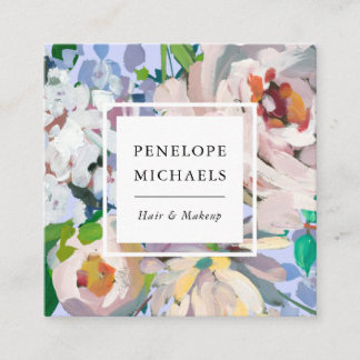 Hübsches Periwinkle Blau mit Aquarellfarben Quadratische Visitenkarte