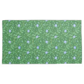 Hübsches Periwinkle-Blumenmuster auf dunkelgrün Kissenbezug (Vorderseite-Rechts)