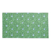 Hübsches Periwinkle-Blumenmuster auf dunkelgrün Kissenbezug (Rückseite-Links)